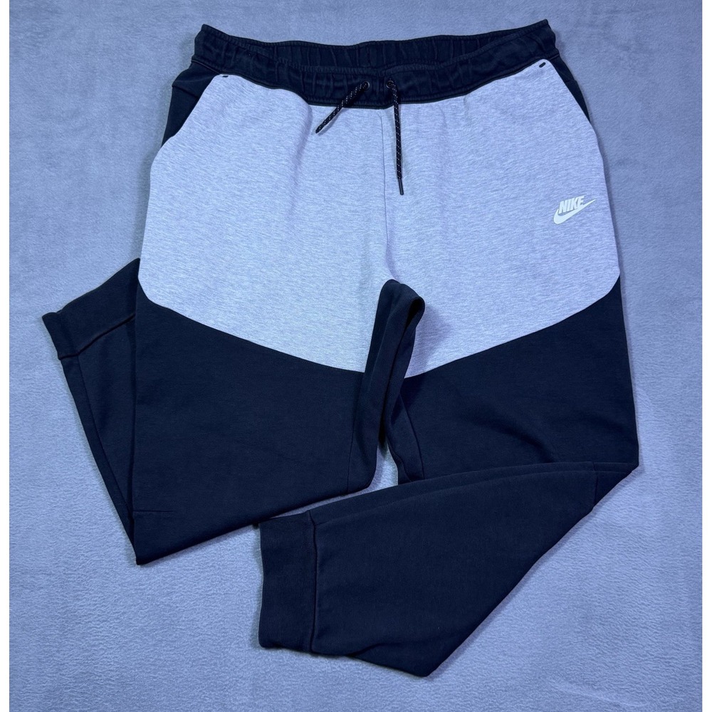 Nike Tech Fleece Sweatpants Mens XXL Gray Black Colorblock Tapered Athleisure